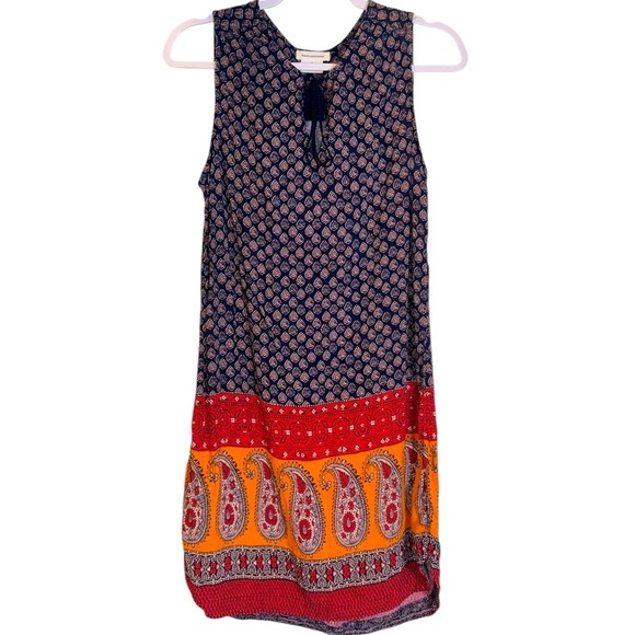 Beach Lunch Lounge Indigo Saffi Boho Shift Dress/ Swimsuit Cover-Up Women’s Sz M - Picture 1 of 8